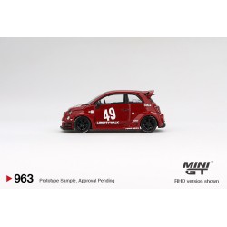 Mini GT Fiat Abarth 595 LB-Works x Abas rojo - Escala 1/64 MGT00963-L