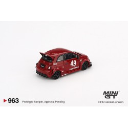 Mini GT Fiat Abarth 595 LB-Works x Abas rojo - Escala 1/64 MGT00963-L