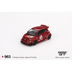 Mini GT Fiat Abarth 595 LB-Works x Abas rojo - Escala 1/64 MGT00963-L