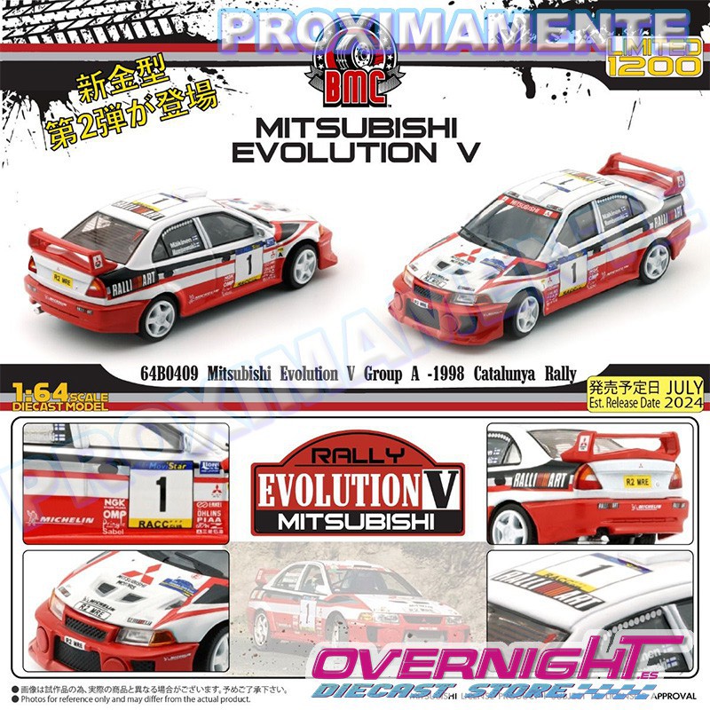 RESERVA BMCreations 98 Mitsubishi Lancer Evo V Group A n1 Catalunya Rally - Escala 1/64 BM64B0409