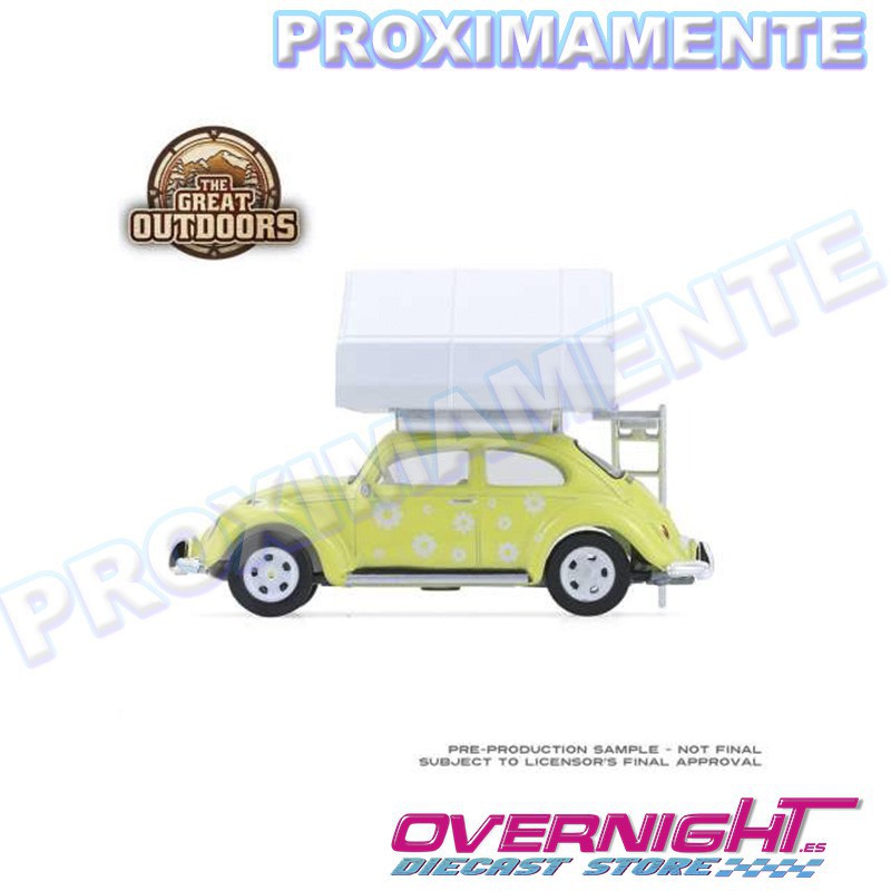 RESERVA Greenlight Classic Volkswagen Beetle - Flower Power – con tienda de techo - Escala 1/64 gl38080A