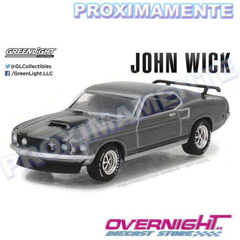 RESERVA Greenlight 1969 Ford Mustang Boss 429 - John Wick 2014 - Hollywood Series - Escala 1/64 gl44780E