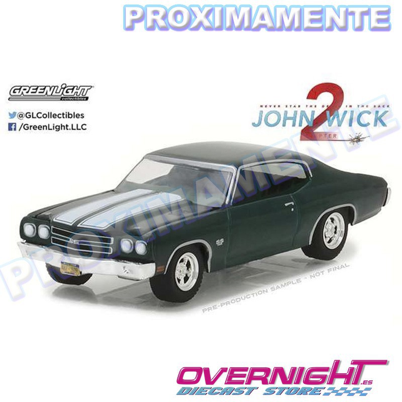 RESERVA Greenlight 1970 Chevrolet Chevelle SS 396 2017 John Wick 2 - Hollywood Series - Escala 1/64 gl44780F