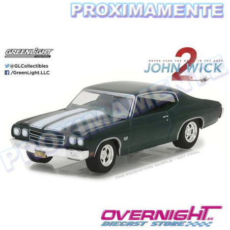 RESERVA Greenlight 1970 Chevrolet Chevelle SS 396 2017 John Wick 2 - Hollywood Series - Escala 1/64 gl44780F
