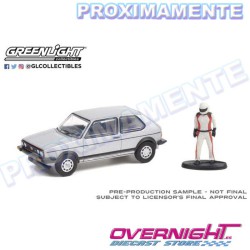 RESERVA Greenlight Volkswagen Golf Mki Gti con figura de piloto - The Hobby Shop Series - Escala 1/64 gl97110C