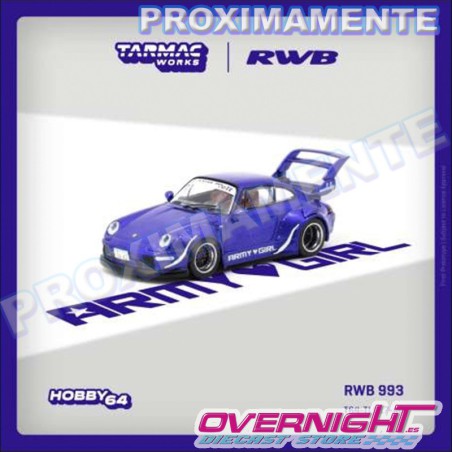 RESERVA Tarmac Works RWB 993 ARMY GIRL purple Escala 1/64 TC-T64-TL017-AG