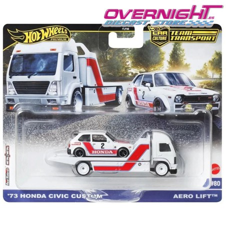 Hot Wheels Premium Team Transport 1973 Honda Civic Custom & Aero Lift Truck JBM36 2025