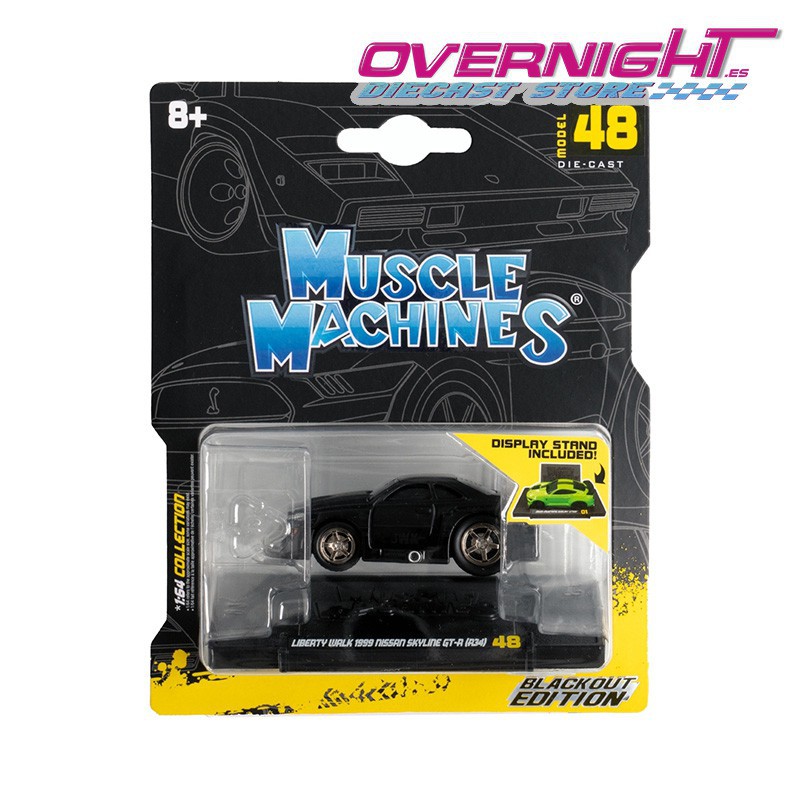Maisto Muscle Machines LBWK Nissan Skyline GTR R34 negro numero 48