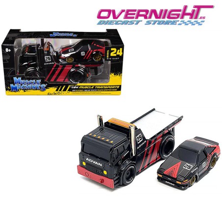 Maisto Muscle Transports Toyota Sprinter Trueno AE86 Advan y JDM Flatbed numero 24