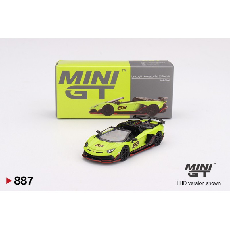 Mini GT Lamborghini Aventador SVJ 63 Roadster verde shock – 1/64 MGT00887-L
