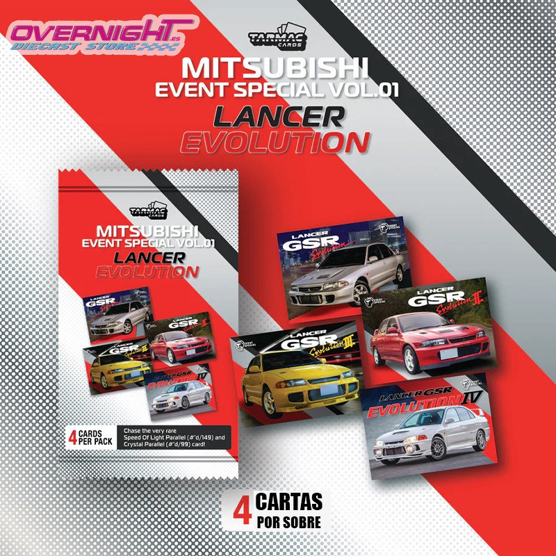Tarmac Works Tarmac Cards Mitsubishi Event Special Vol.01 - Lancer Evolution - Escala 1/64 TC-MITE-01