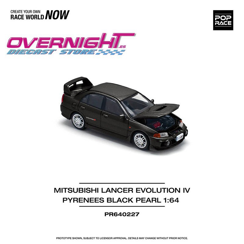 Pop Race Mitsubishi Lancer Evolution IV Pyrenees Black Pearl - Escala 1/64 PR640227