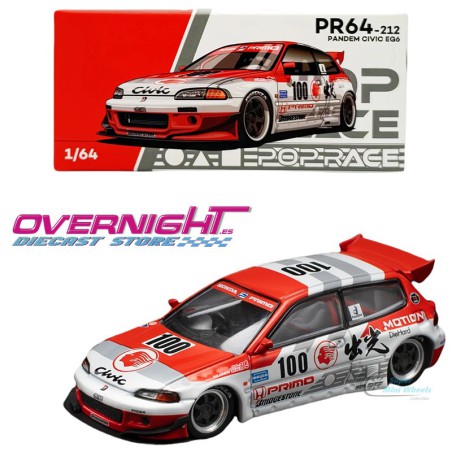 Pop Race Pandem Civic EG6 V1.5 Idemitsu Motion Infinit - Escala 1/64 PR640212