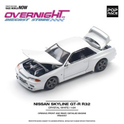 Pop Race Nissan Skyline Gt-R R32 Crystal White - Escala 1/64 PR640157
