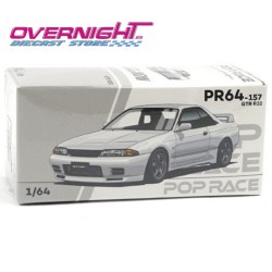 Pop Race Nissan Skyline Gt-R R32 Crystal White - Escala 1/64 PR640157