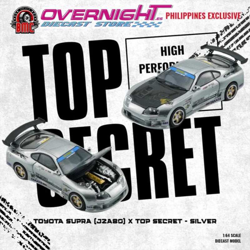 BMCreations Toyota Supra Top Secret - Philippines Limited – plata Escala 1/64 BM64B0435 BMCreations Toyota Supra Top Secret - Philippines Limited – plata Escala 1/64 BM64B0435