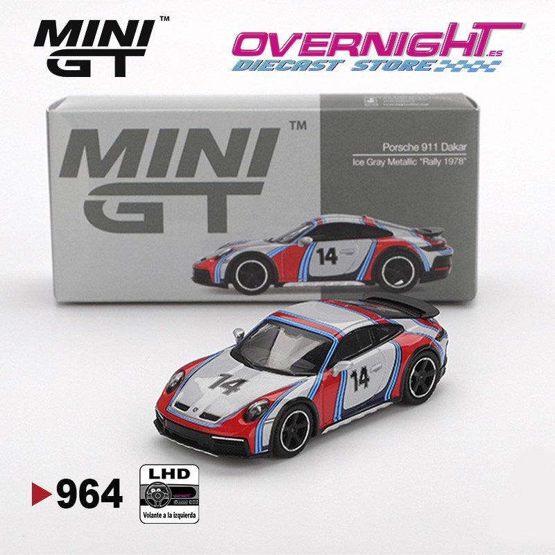 Mini GT Porsche 911 (992) Dakar Ice Grey Metallic Rally Tribute 2024 - Escala 1/64 MGT00964lhd