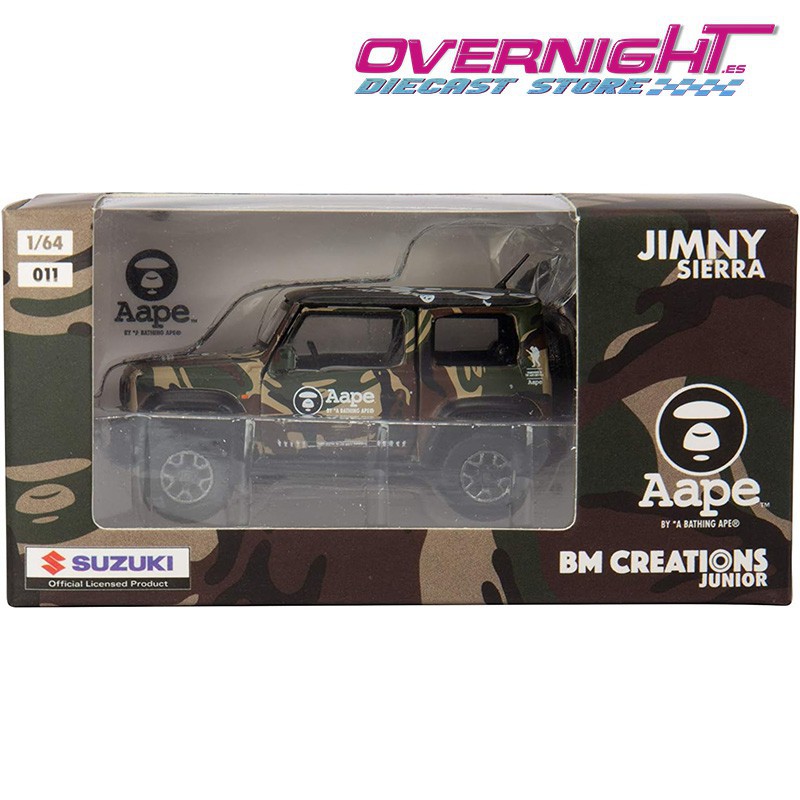BM Creations Suzuki Jimny Jb74 AAPE special - Army Camuflaje - Escala 1/64 BM64B0011Rhd