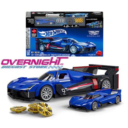 Hot Wheels Brick Shop Cadillac Project Gtp Hypercar Set de construcción Speed Series - Escala 1/32 aproximada JFR89