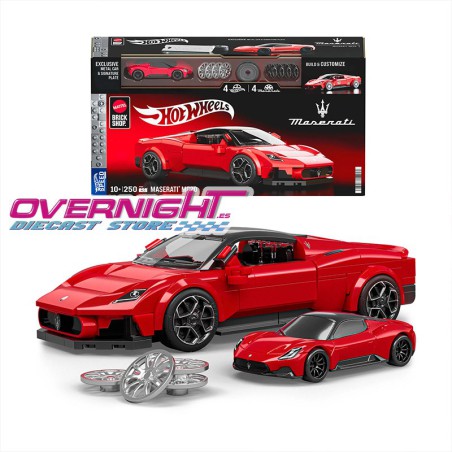 Hot Wheels Mattel Brick Shop Maserati Mc20 Set de construcción Speed Series - Escala 1/32 aproximada JFR90