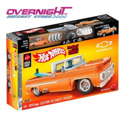 Hot Wheels Bricks 1962 Chevrolet Pickup Set de construcción Elite Series - Escala 1/16 aproximada JFT20