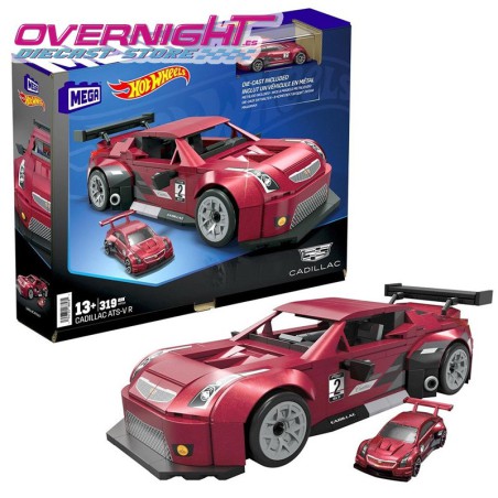 Hot Wheels Mega Blocks Cadillac Ats-V R rojo - Escala 1/64 MegaHRY18