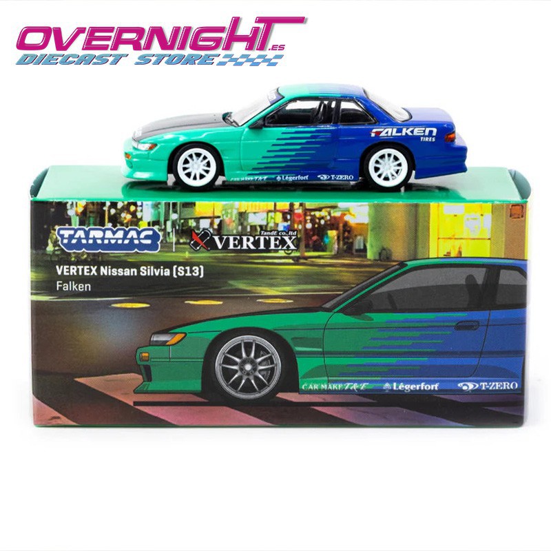 Tarmac Works 1/64 Vertex Nissan Silvia S13 Falken - Escala 1/64 TC-T64G-025-FA