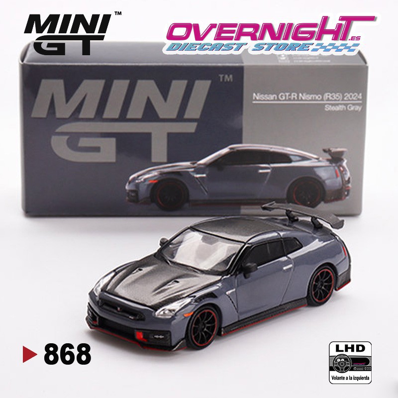 Mini GT Nissan GT-R R35 Nismo 2024 Stealth Gray LHD - Escala 1/64 MGT00868lhd