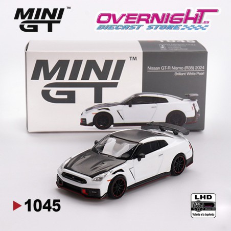 Mini GT Nissan GT-R R35 Nismo 2024 Brilliant White Pearl LHD - Escala 1/64 MGT01045lhd