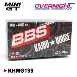 Mini GT Kaido House BBS Tent V1 2024 - Carpa asistencia con banderas y neumáticos - Escala 1/64 - KHMG199