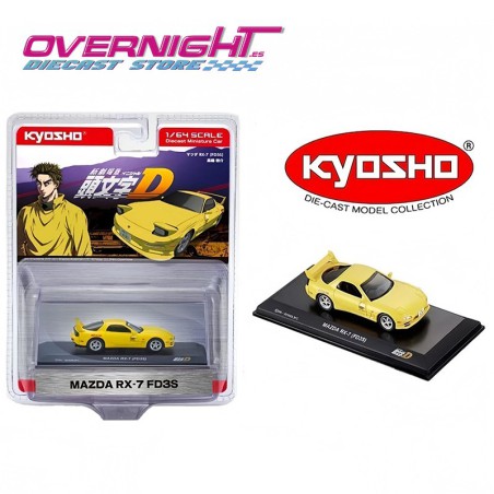 Kyosho Mazda Rx7 (Fd3s) - Initial D – amarillo Escala 1/64 KYO07057A2B