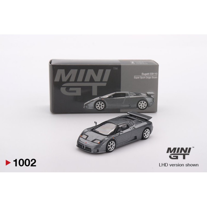 Mini GT Bugatti Eb110 Super Sport Grigio Scuro Escala 1/64 MGT01002Lhd