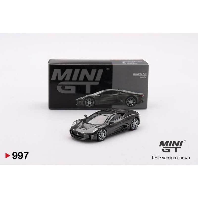 Mini GT Jaguar C-X75 Test Car Fibra de carbono negro Escala 1/64 MGT00997Lhd