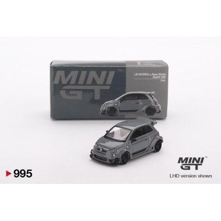 Mini GT Fiat Abarth 595 Lb-Works X Abas Works Grey Escala 1/64 MGT00995Lhd