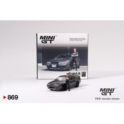 Mini GT Nissan Skyline Gt-R (R32) Nismo RHD con figura de Tsugio Matsuda Gunmetal Grey Escala 1/64 MGT00869rhd