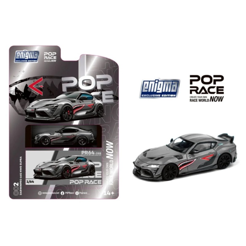 Pop Race Enigma Exclusive Darwin Pro 66G NWB Supra A90 Gris Metalico Escala 1/64 PRE002