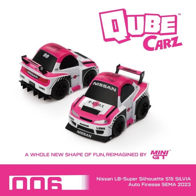 Mini GT Qube Carz Nissan LB-Super Silhouette S15 SILVIA Auto Finesse SEMA 2023 Blister QZ00502