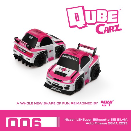 Mini GT Qube Carz Nissan LB-Super Silhouette S15 SILVIA Auto Finesse SEMA 2023 Blister QZ00502