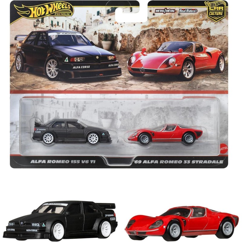 Hot Wheels Premium pack 2 Alfa Romeo 155 V6 TI & 1969 Alfa Romeo 33 Stradale JBK95