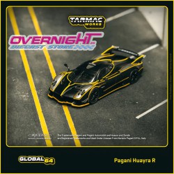 Tarmac Works Pagani Huayra R - Matt Black-Silver Escala 1/64 TC-T64G-TL035-MBS