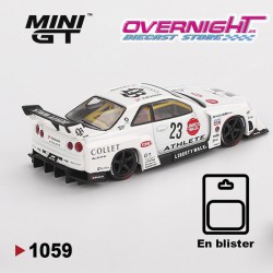 Mini GT 2024 Nissan GTR (R34) Super Silhouette Athlete-Collet Blanco Escala 1/64 MGT01059BL