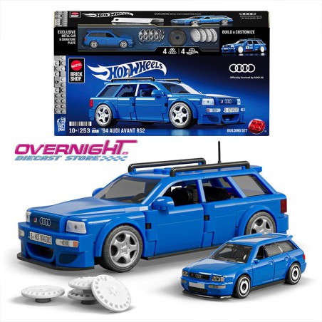 Hot Wheels Mattel Brick Shop Audi Avant RS2 Set de construcción Speed Series - Escala 1/32 aproximada JGR28