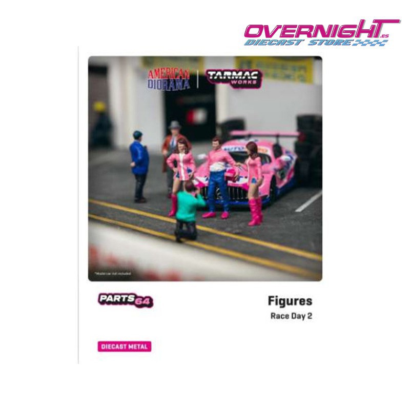 Tarmac Works x American Diorama - Race Day 2 - pack 6 figuras de un día de carreras 1/64 TC-T64F001PK