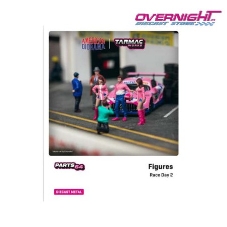 Tarmac Works x American Diorama - Race Day 2 - pack 6 figuras de un día de carreras 1/64 TC-T64F001PK