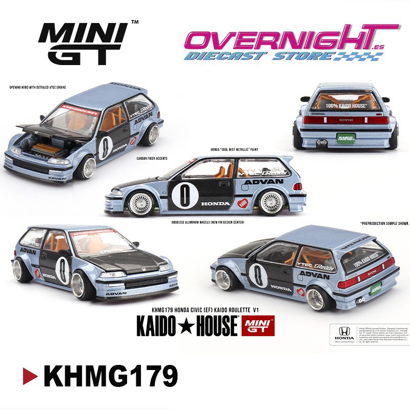 Mini GT Kaido House 1987 Honda Civic (EF) Roulette V1 MGTKHMG179  - Escala 1/64