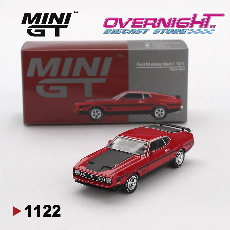 Mini GT Ford Mustang Mach 1 Race Red 1971 - Escala 1/64 MGT01122LHD
