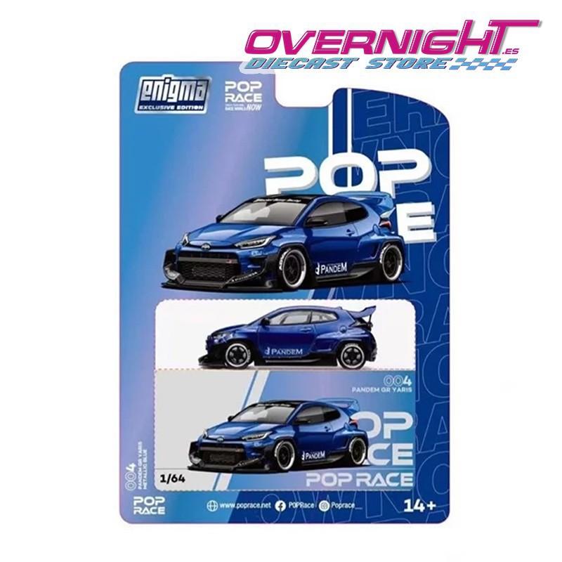 Pop Race Enigma Exclusive Pandem GR Yaris Metallic blue Escala 1/64 PRE004
