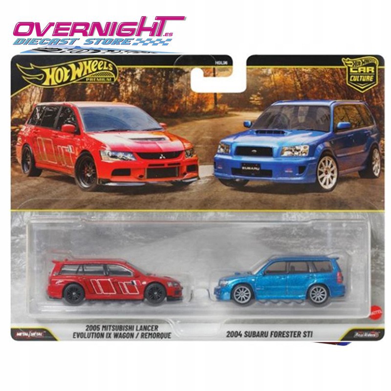 Hot Wheels Premium pack 2 Mitsubishi Lancer Evo Wagon y Subaru Forester STI