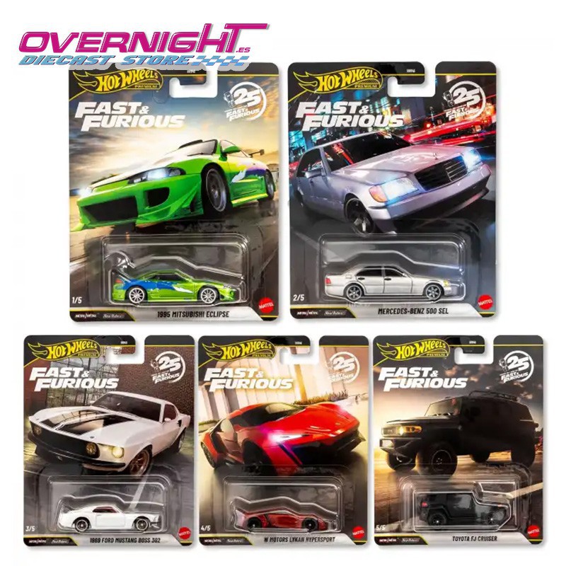 Hot Wheels Premium Fast and Furious 25th Mix N - pack de 5 HNW46-979N