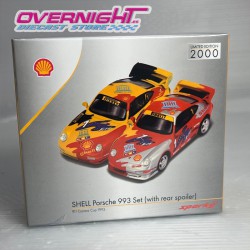 Tiny x Sparky Shell Porsche 993 Cup pack de 2 Amarillo y plata Escala 1/64 YCOMBO64006